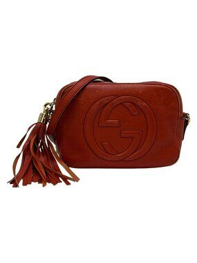Gucci Shoulder Bag Soho Orange Tassel Leather